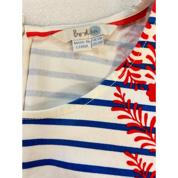 Boden Porto Stripe Floral Vine Shift Dress US 10 fits 8 - Picture 6 of 6